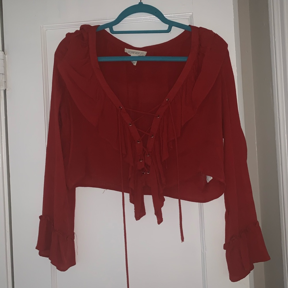 Forever XXI Lace Up Crop Top